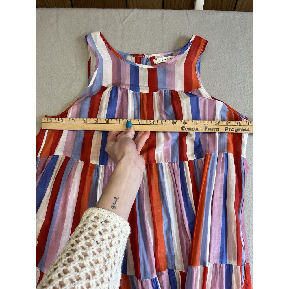 Xirena Eva Sleeveless Dress Women's Small Multicolor Stripe Soft Pockets Midi - Picture 5 of 11